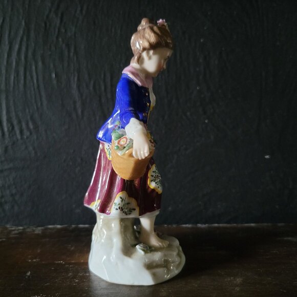 Antique German Porcelain "The Four Seasons" Spring Figurine Chelsea Anchor *Read - Picture 4 of 10